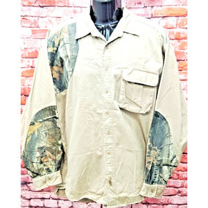 Wrangler Rugged Wear/Camo Padded Shoulder Hunter-Shooting Shirt Mens 2XL Beige